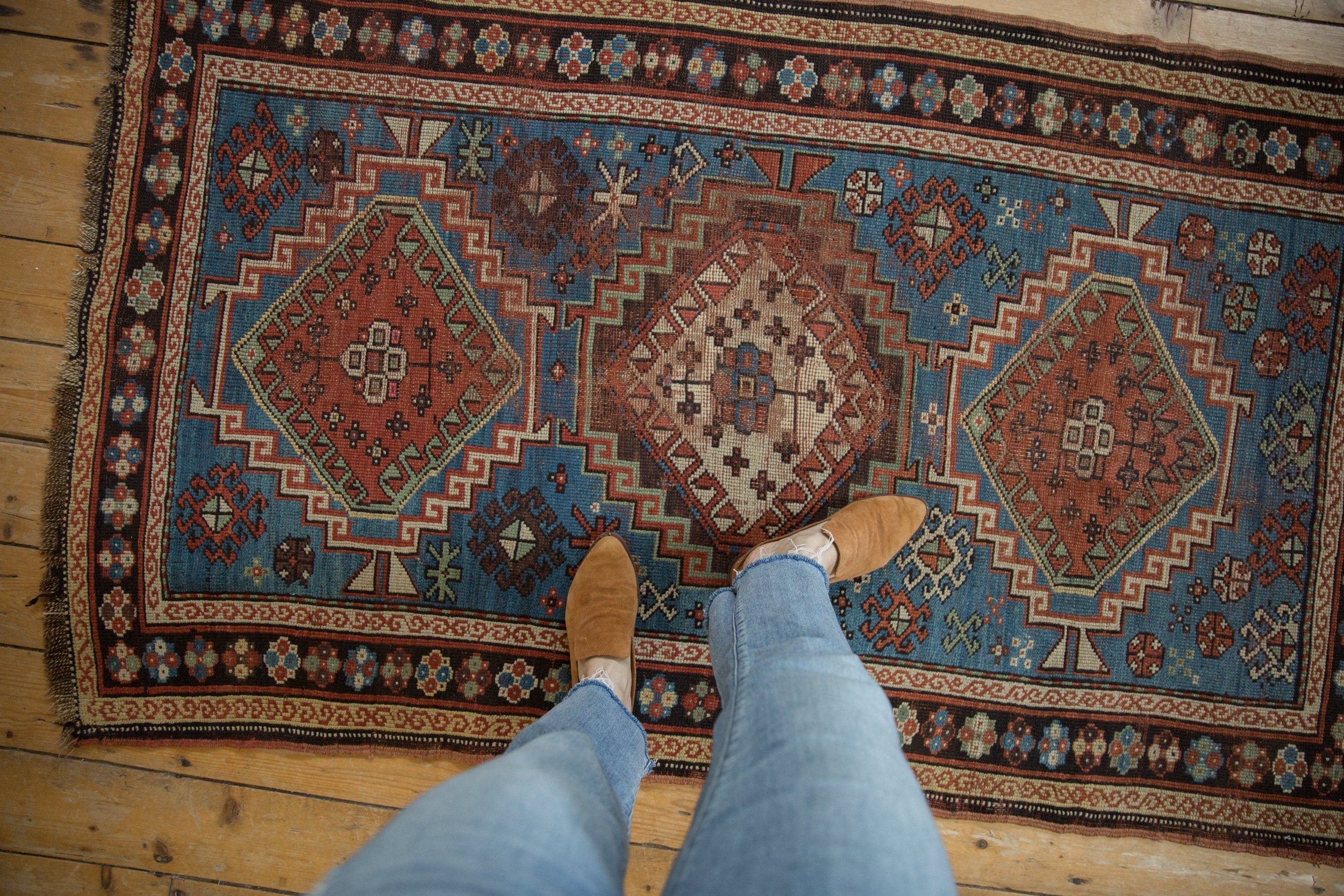 3.5x6.5 Vintage Caucasian Rug // ONH Item 9278 Image 1