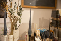 Made in NY Beeswax Candle Cone Tapers - Antique Gray // ONH Item 9314