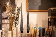 Made in NY Beeswax Candle Cone Tapers - Black // ONH Item 9315