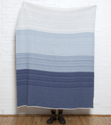 Ombre Blue Throw Blanket with a light to dark blue gradient, 50x60 inches.