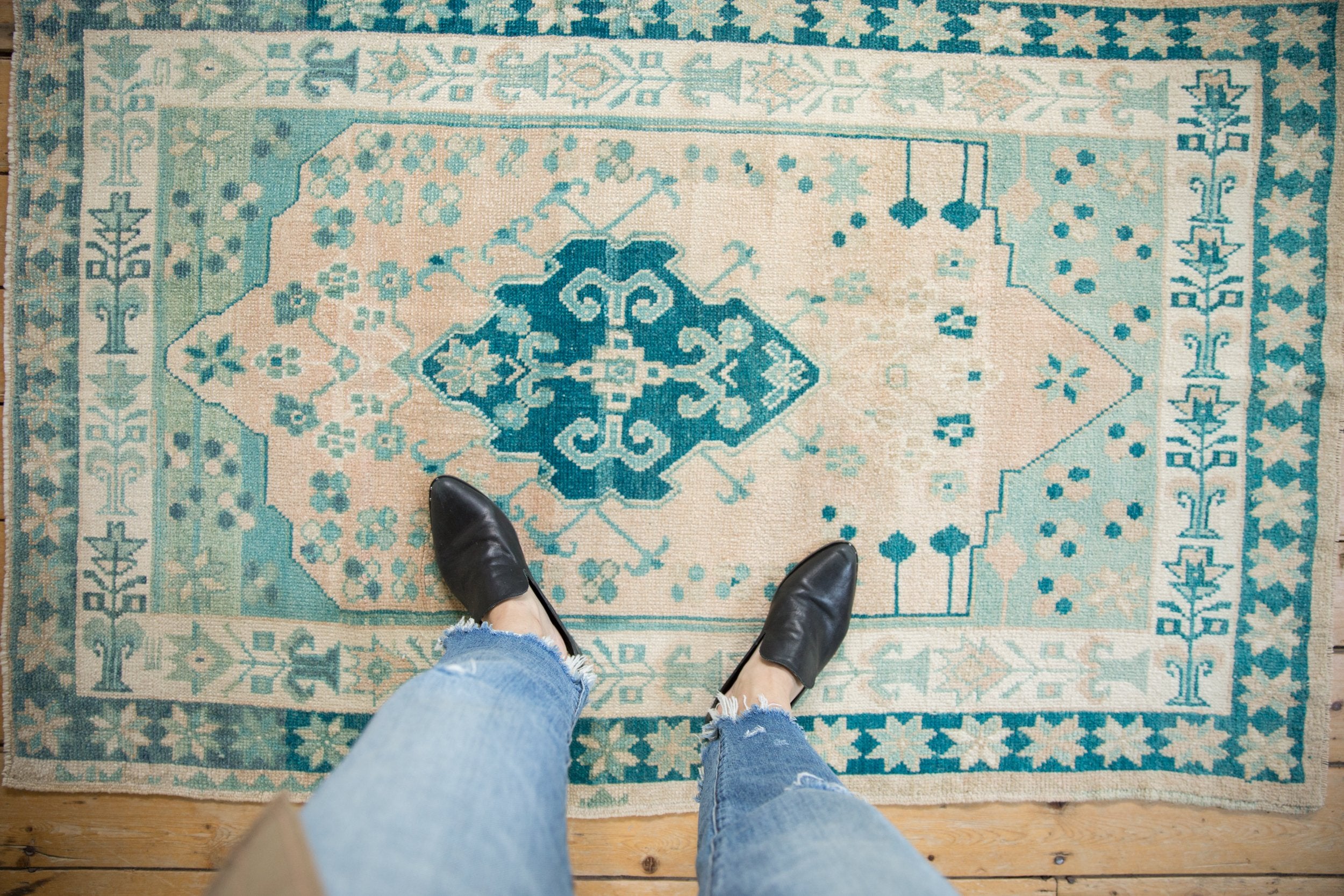 3.5x5.5 Vintage Distressed Oushak Rug // ONH Item 9358 Image 1