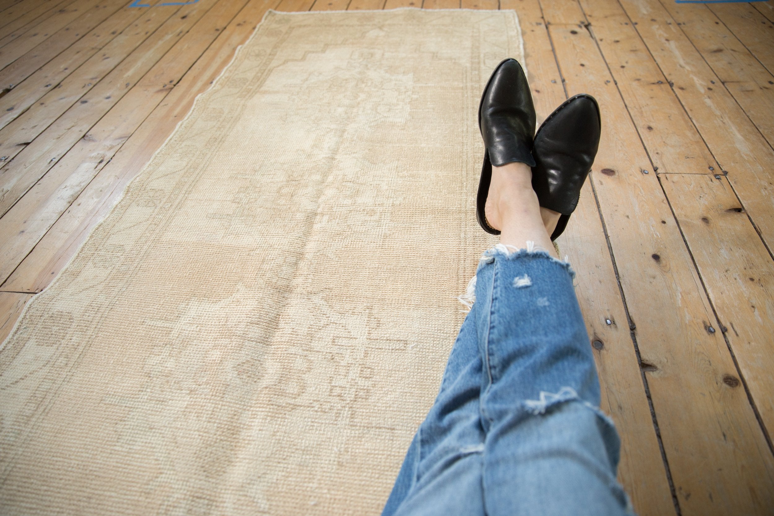 3x8.5 Vintage Distressed Oushak Rug Runner // ONH Item 9360 Image 1