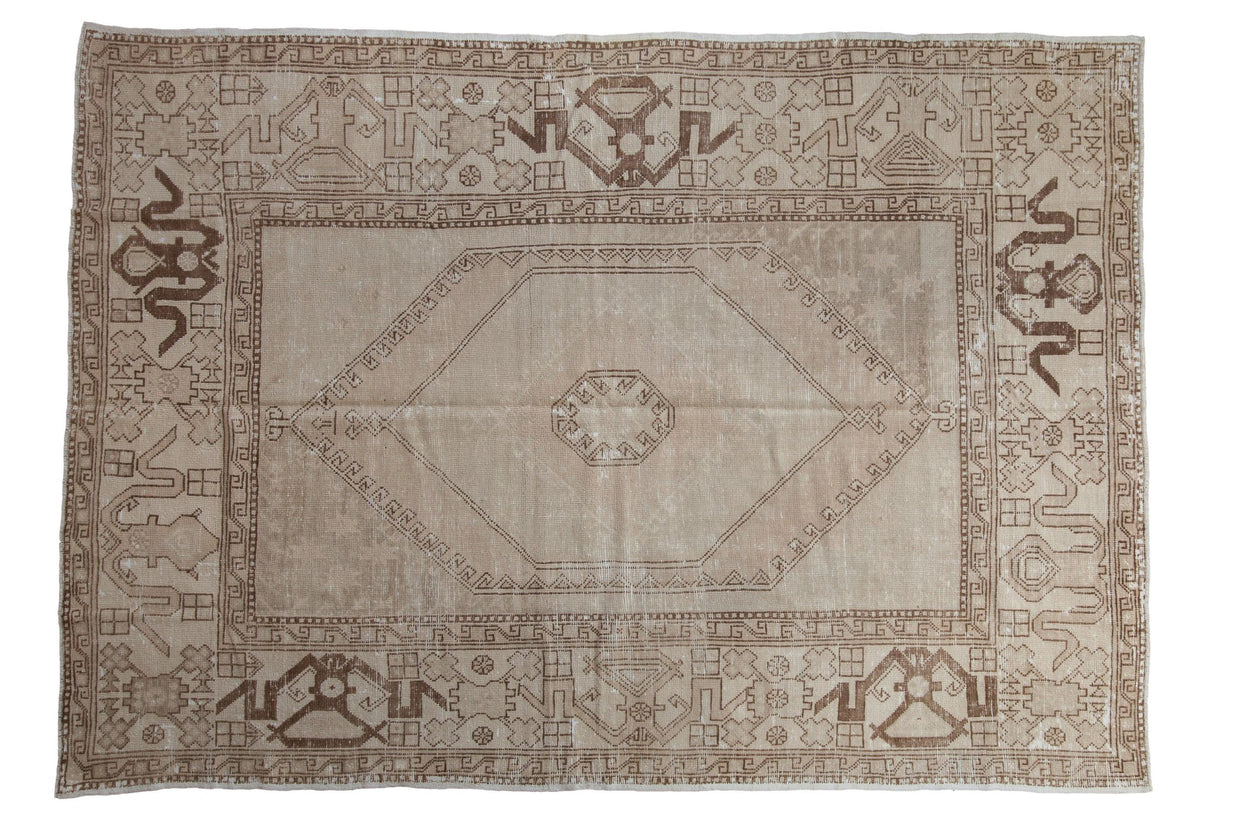 6.5x9 Vintage Distressed Oushak Carpet // ONH Item 9377