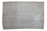Vintage Distressed Oushak Carpet, beige and cream worn texture, 6'1