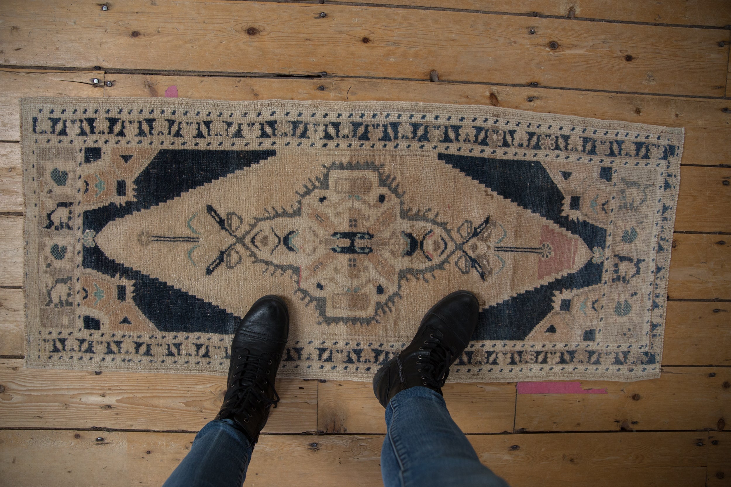 1.5x4 Vintage Distressed Oushak Rug Mat Runner // ONH Item 9400 Image 1