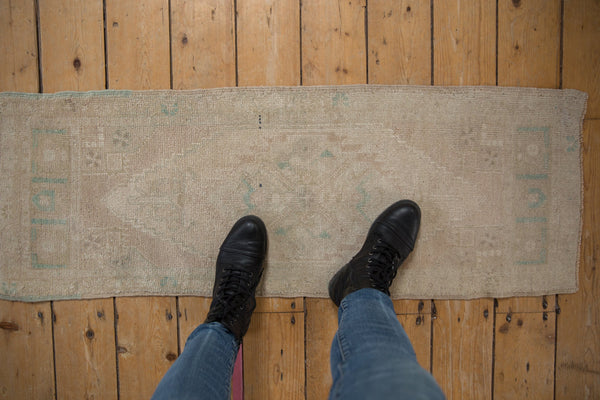 1.5x4 Vintage Distressed Oushak Rug Mat Runner // ONH Item 9408 Image 1