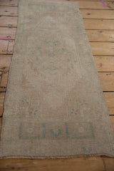 1.5x4 Vintage Distressed Oushak Rug Mat Runner // ONH Item 9408 Image 2