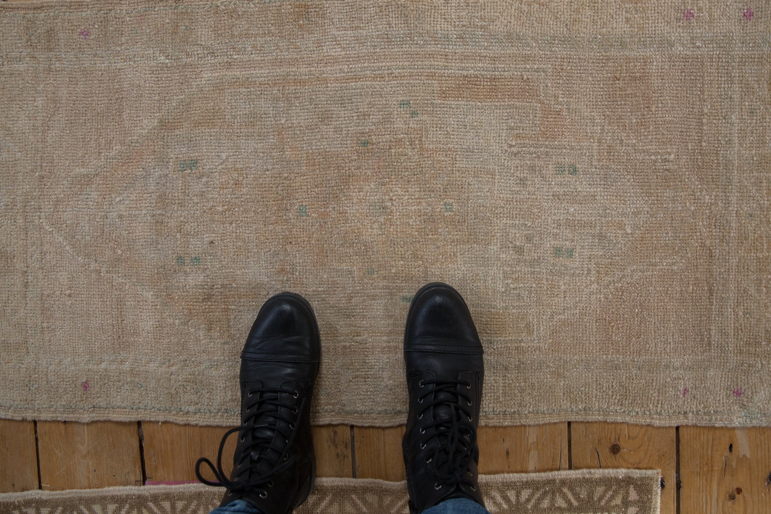 1.5x4 Vintage Distressed Oushak Rug Mat Runner // ONH Item 9425 Image 1