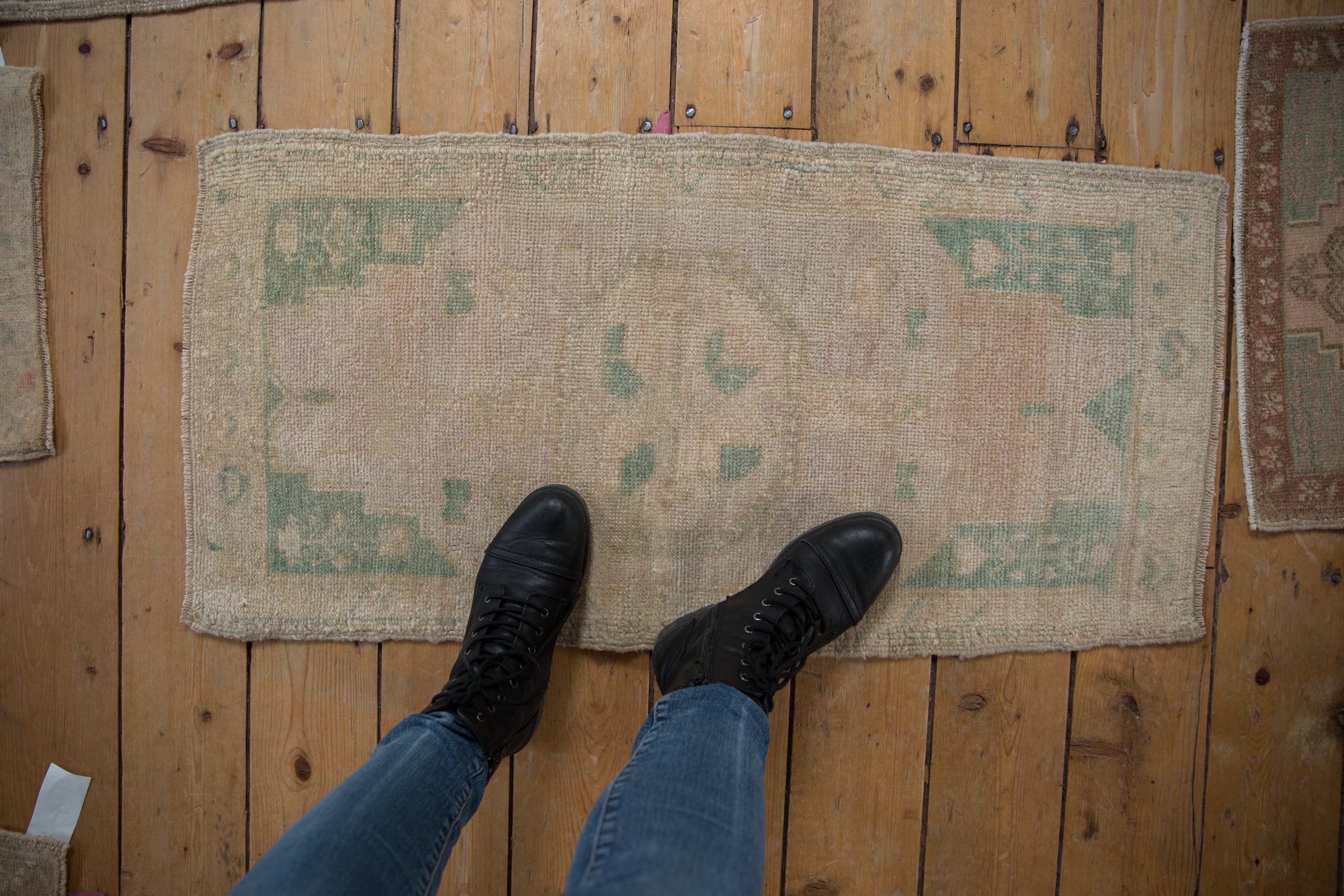 1.5x3.5 Vintage Distressed Oushak Rug Mat Runner // ONH Item 9432 Image 1