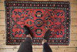 Original side cord selvages and fringed ends of a hand-knotted vintage Lilihan rug.