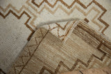Flipped corner of a vintage Kars runner reveals its hand-knotted wool foundation.
