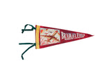 Vintage Bradley Field red felt pennant flag with airplane graphics, green ties, 5