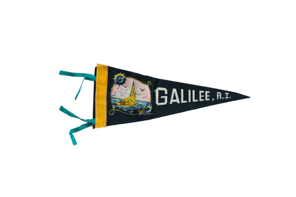 Vintage Galilee Rhode Island Felt Flag // ONH Item 9502