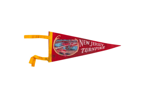 Vintage New Jersey Turnpike Felt Flag // ONH Item 9505