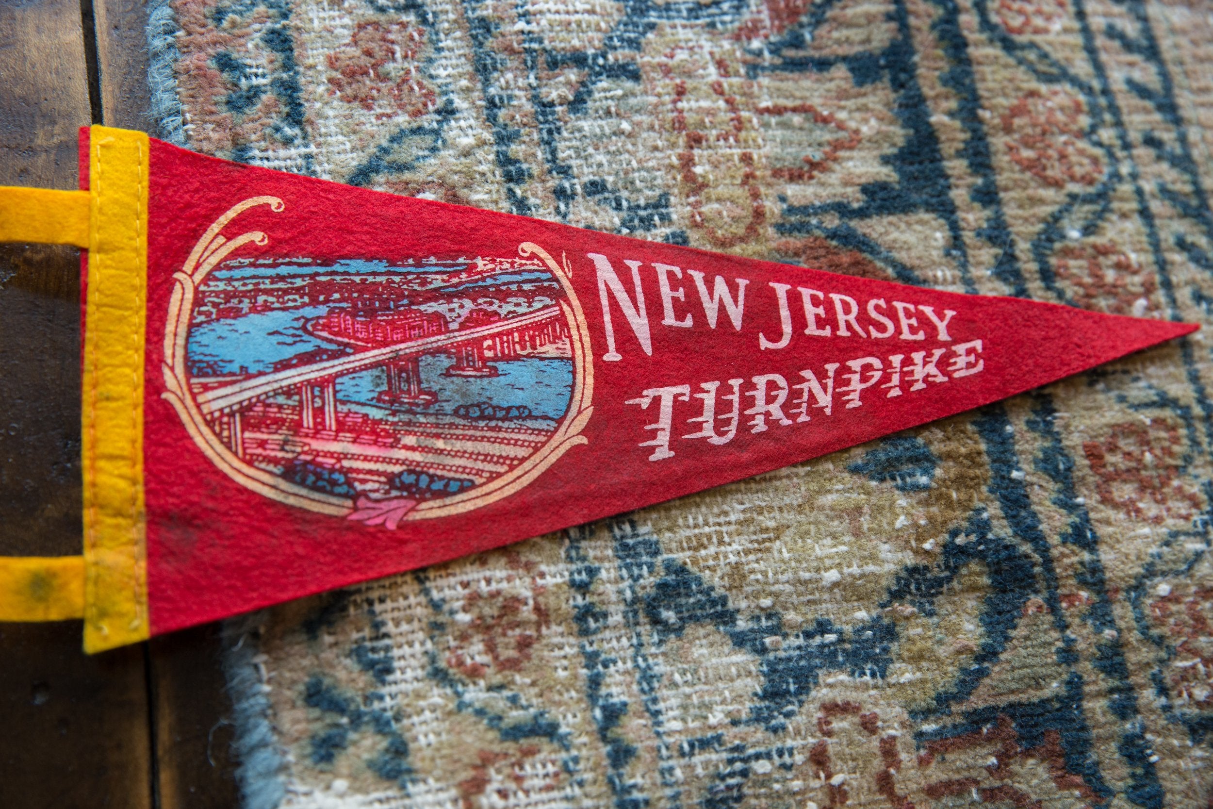Vintage New Jersey Turnpike Felt Flag // ONH Item 9505 Image 1