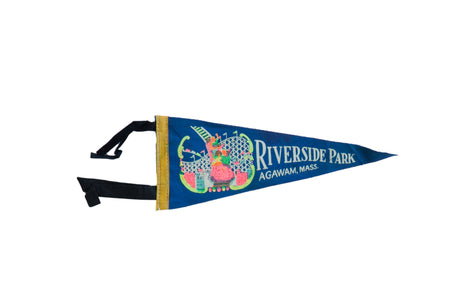 Vintage Riverside Park Agawam Mass Felt Flag // ONH Item 9510