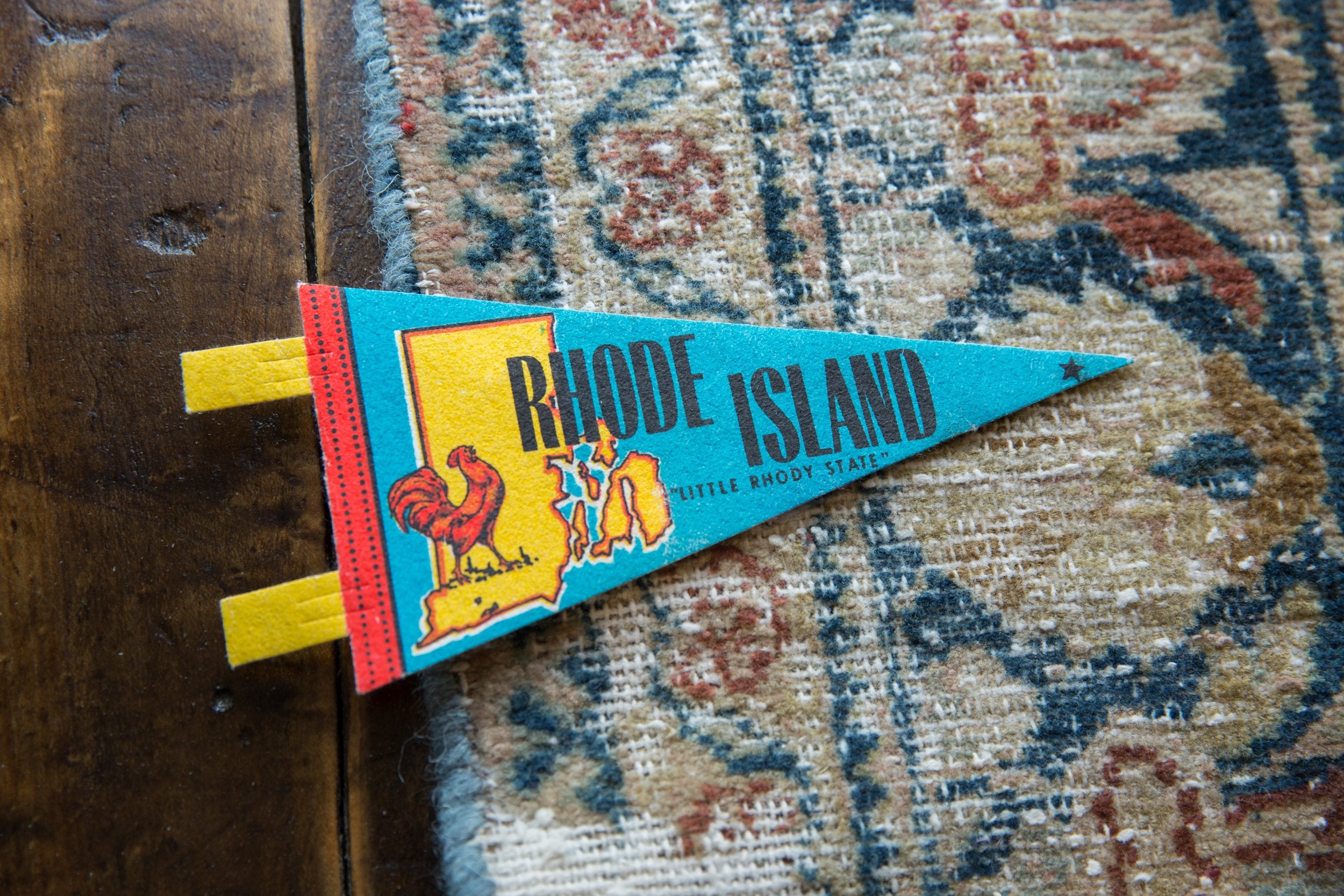 Vintage Rhode Island Felt Flag // ONH Item 9517