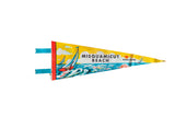 Vintage Misquamicut Beach Rhode Island felt pennant with retro sailboat scene, 5