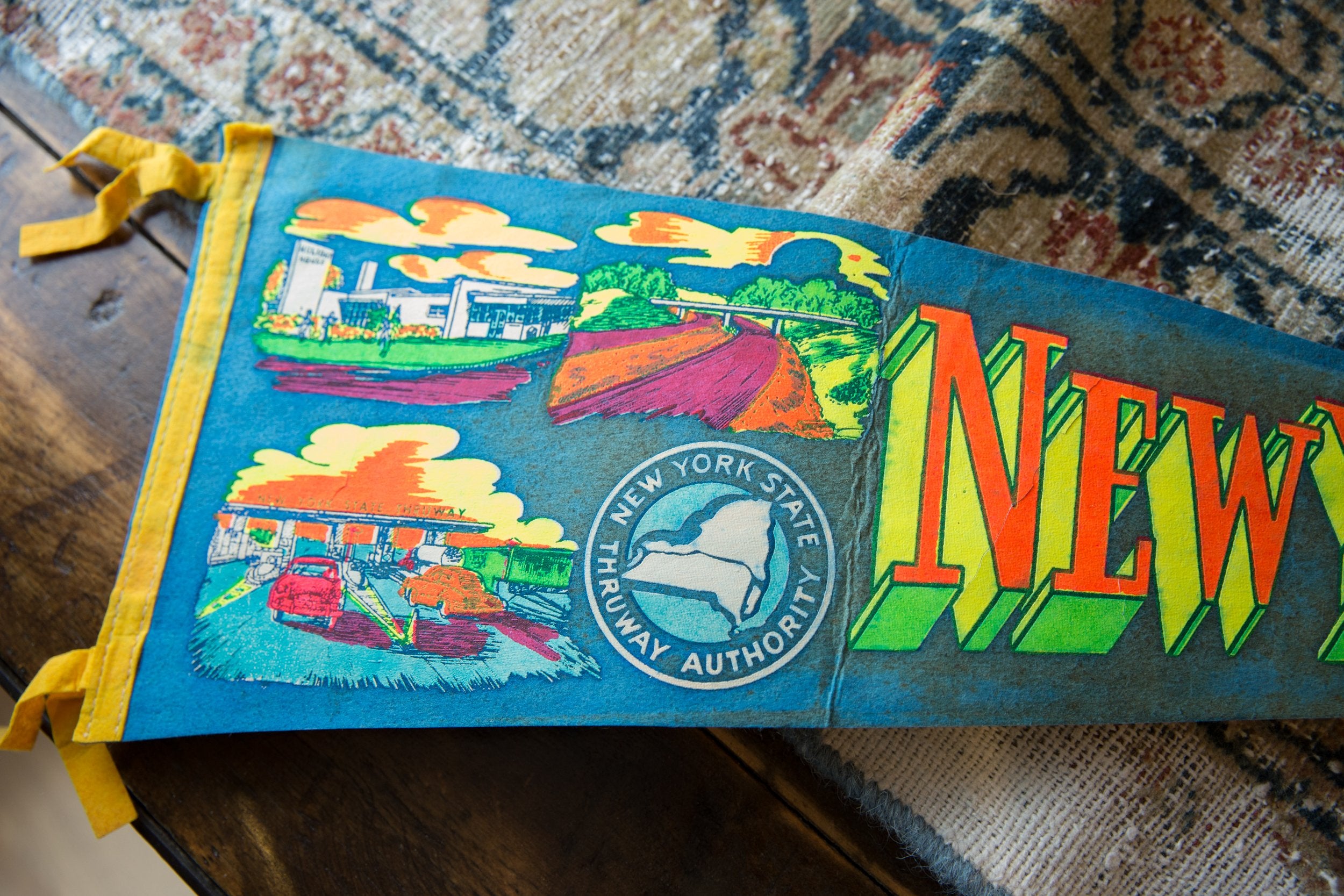 Vintage New York Thruway Felt Flag // ONH Item 9523