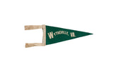 1950s vintage Wytheville Virginia felt flag in deep green and cream, 4
