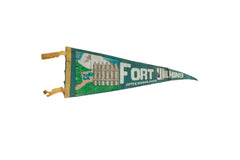 Vintage Fort Wilikins Copper Harbor Michigan Felt Flag // ONH Item 9537