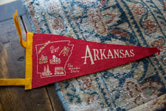 Vintage Arkansas Felt Flag // ONH Item 9539 Image 1
