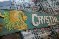 Vintage Crystal Falls Michigan Felt Flag // ONH Item 9545 Image 1