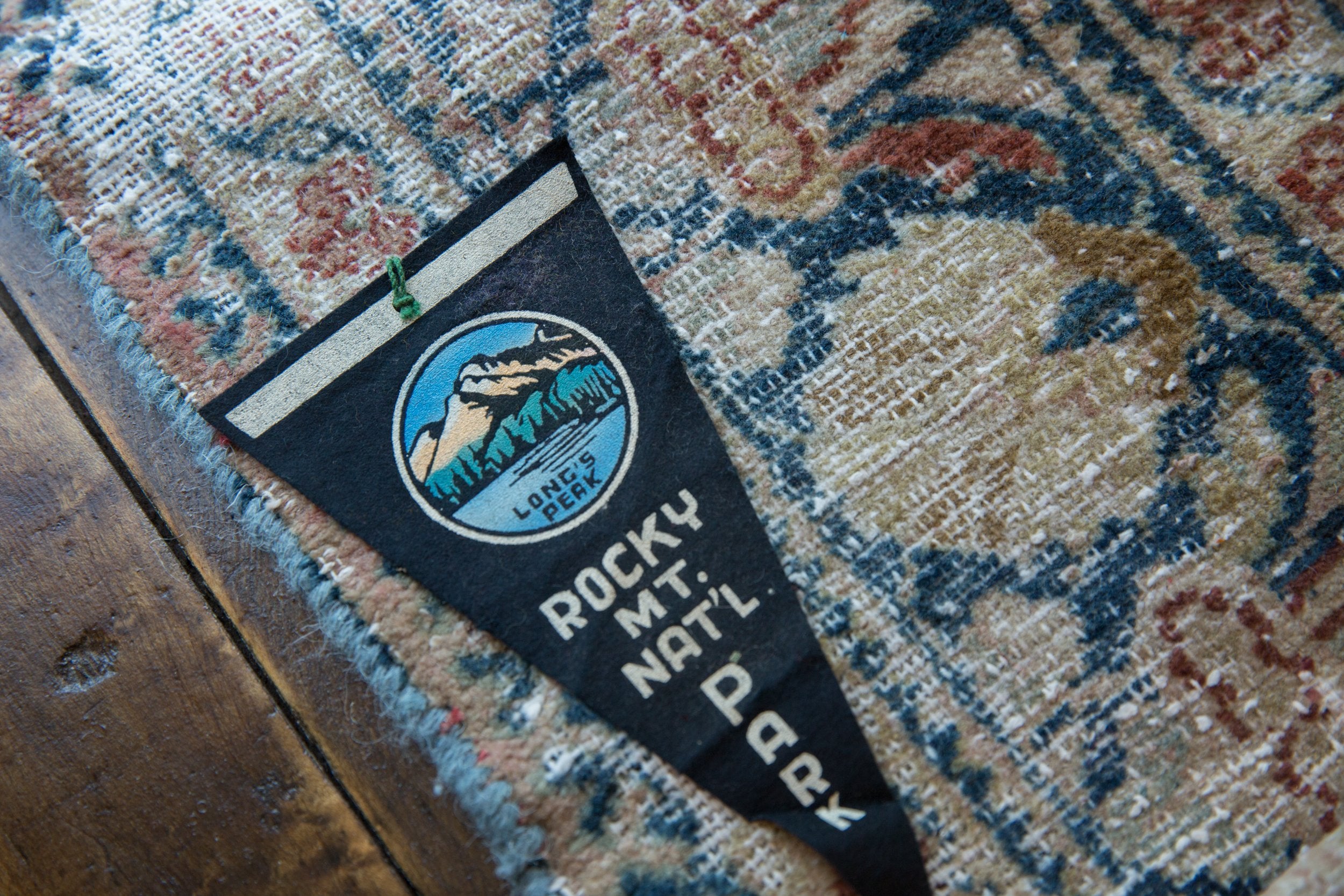 Vintage Rocky Mountain National Park Felt Flag // ONH Item 9546 Image 1