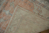 Reverse view of the hand-knotted foundation and secured side cord on a vintage Oushak runner.