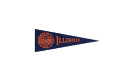Vintage University of Illinois Felt Flag // ONH Item 9560