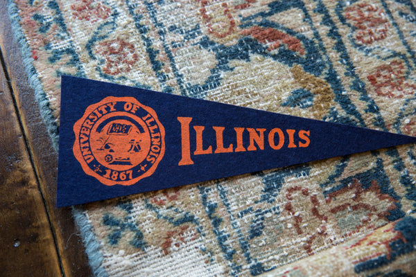 Vintage University of Illinois Felt Flag // ONH Item 9569 Image 1