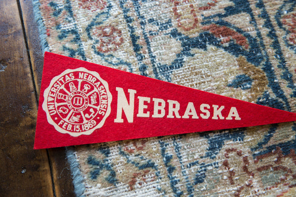 Vintage Nebraska University Felt Flag // ONH Item 9577 Image 1
