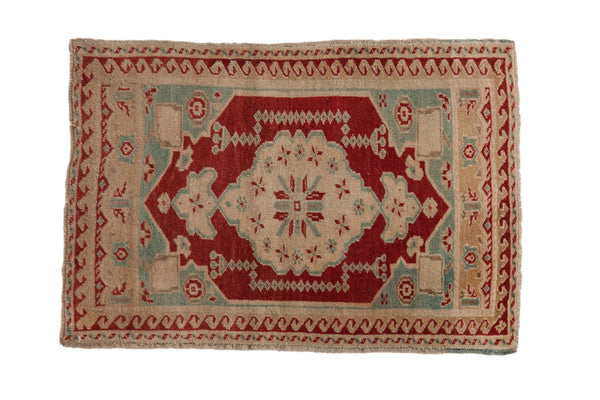 2x2.5 Vintage Distressed Oushak Square Rug Mat // ONH Item 9584