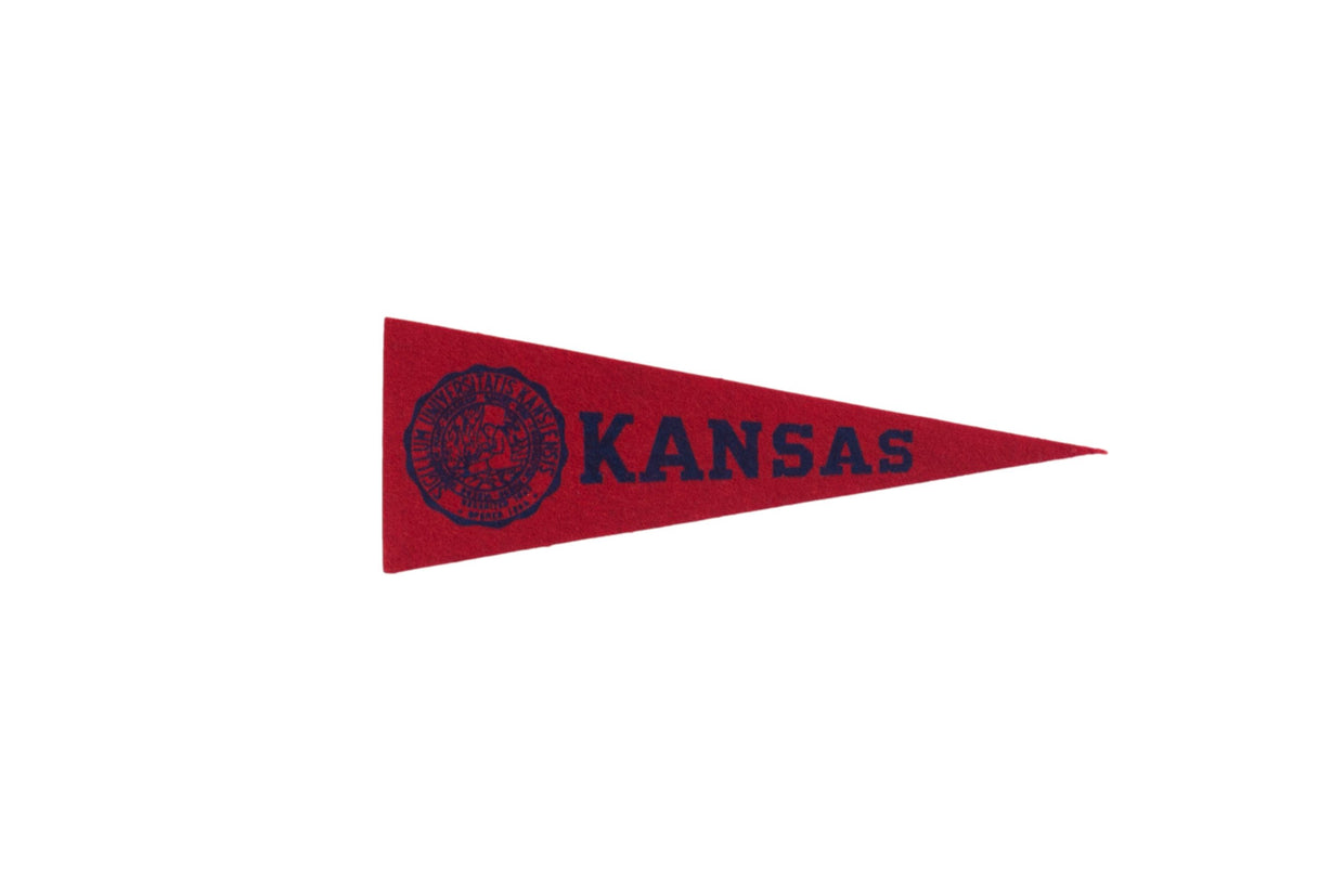 Vintage University of Kansas Felt Flag // ONH Item 9585