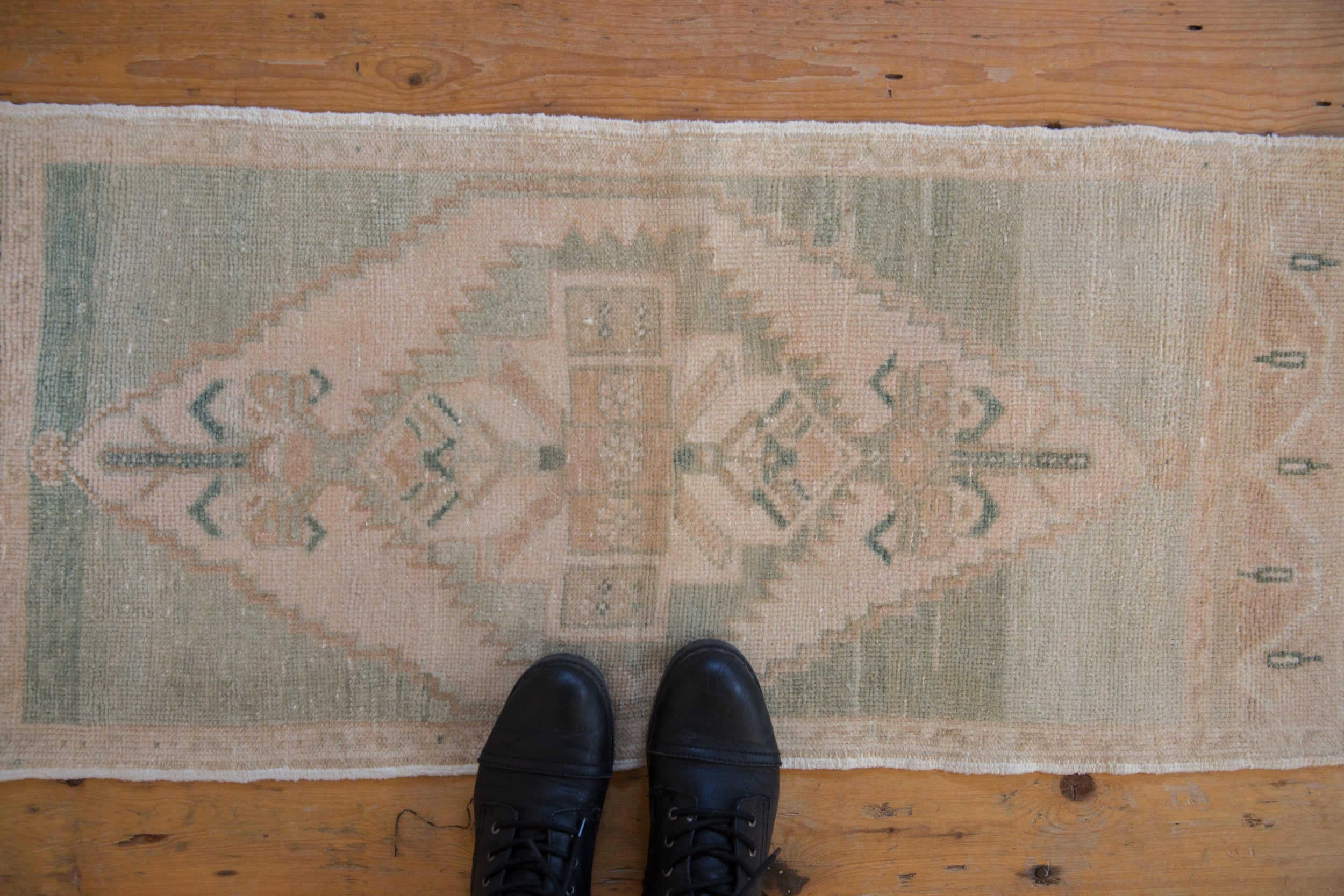 1.5x4 Vintage Distressed Oushak Rug Mat Runner // ONH Item 9620 Image 1