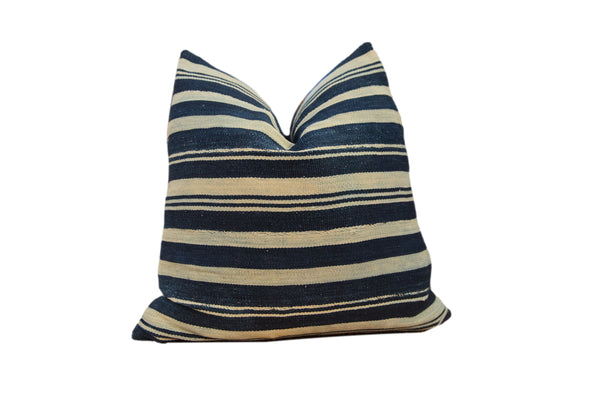 Indigo African Textile Throw Pillow // ONH Item 9627