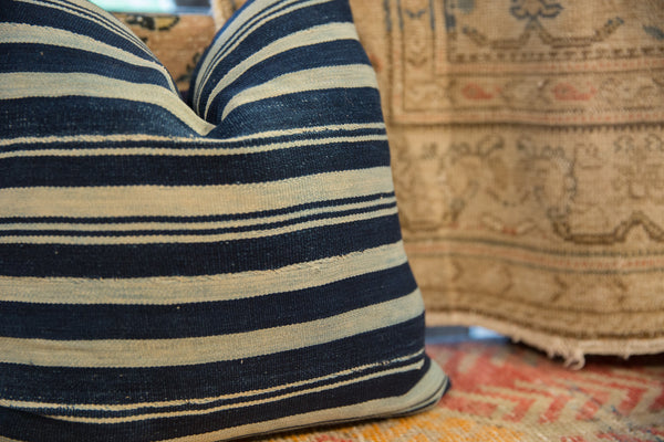 Indigo African Textile Throw Pillow // ONH Item 9627 Image 2