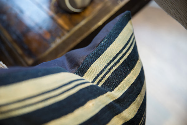 Indigo African Textile Throw Pillow // ONH Item 9627 Image 6