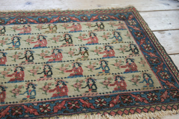 1.5x2.5 Vintage Bagface Northwest Persian Rug Mat // ONH Item 9631 Image 4