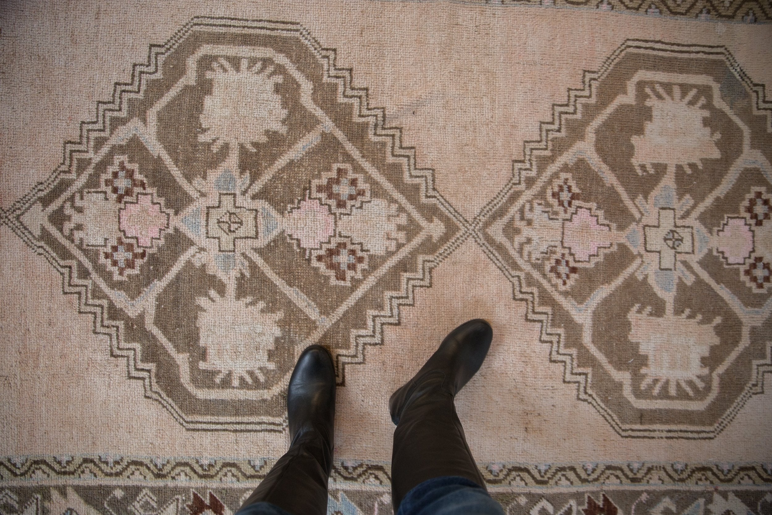 4.5x10.5 Vintage Distressed Oushak Rug Runner // ONH Item 9643 Image 1