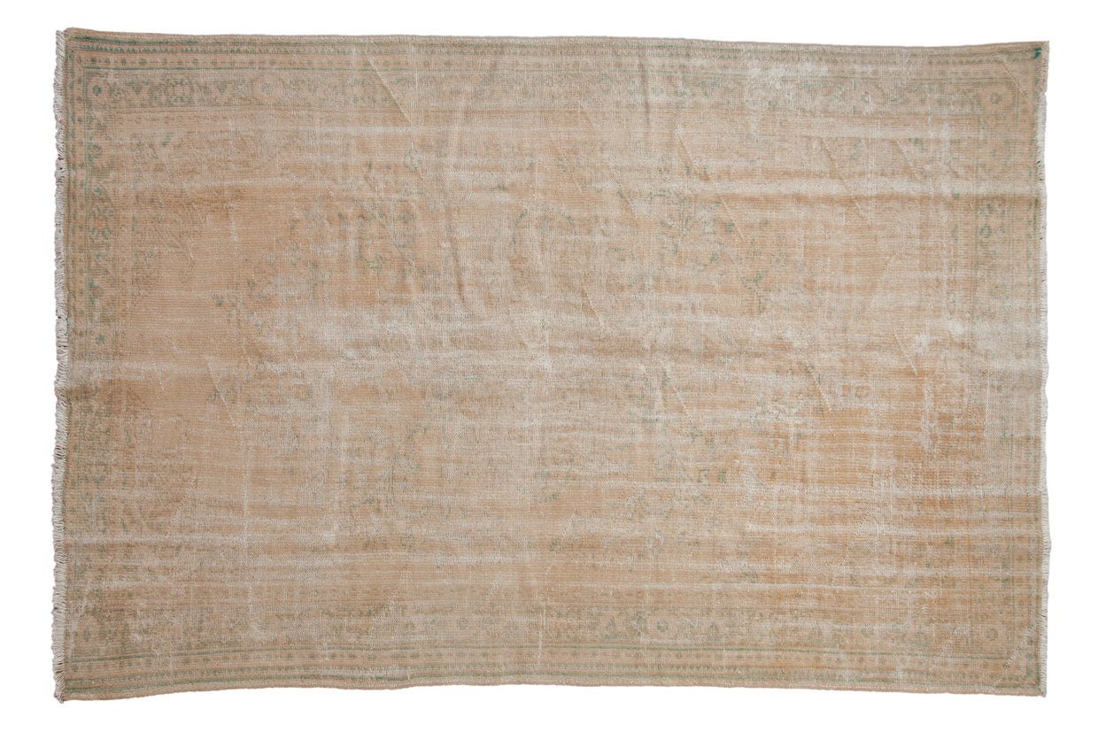 6.5x9.5 Vintage Distressed Oushak Carpet // ONH Item 9647