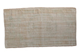 Textured distressed vintage Oushak runner in cream, cotton white, and olive green, 2'8