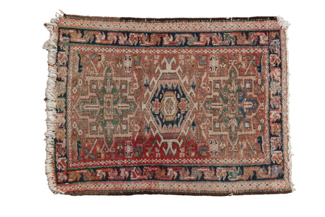 2x2.5 Vintage Karaja Square Rug Mat // ONH Item 9668