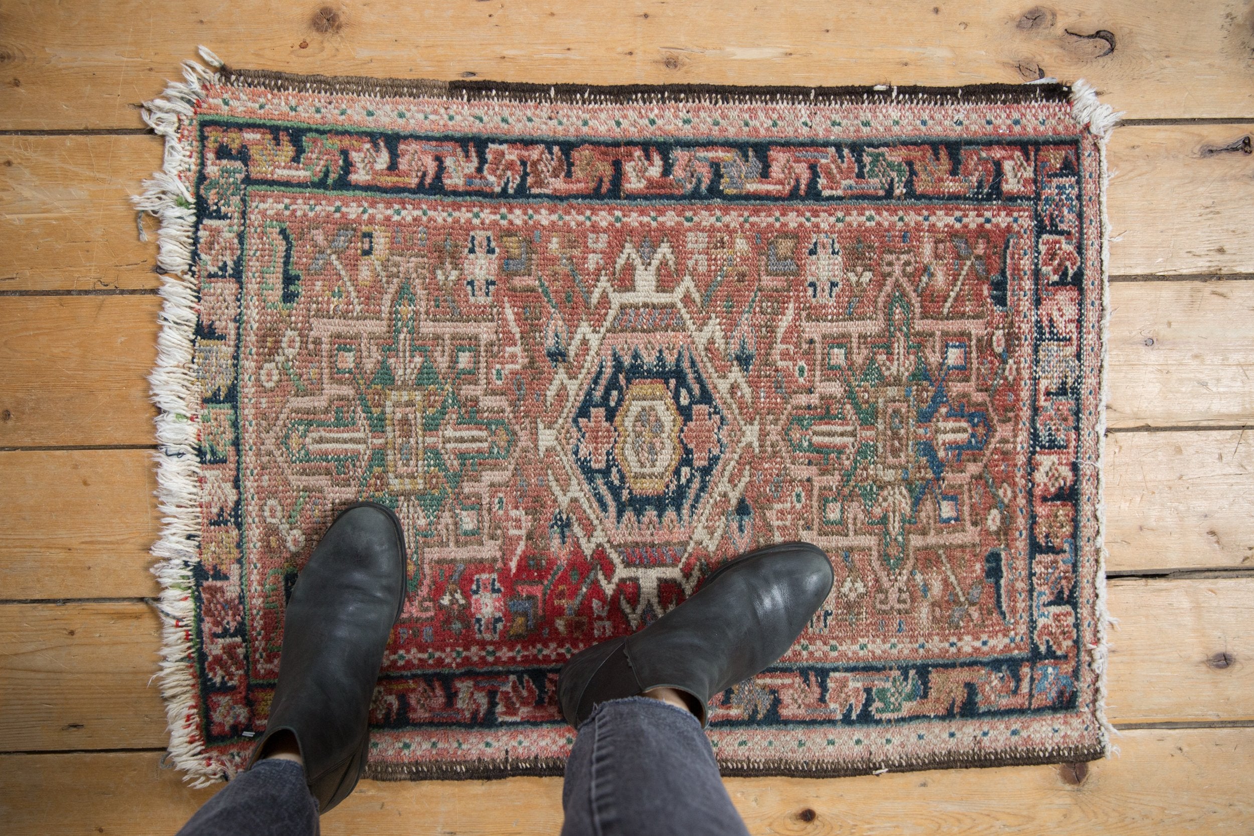 2x2.5 Vintage Karaja Square Rug Mat // ONH Item 9668 Image 1