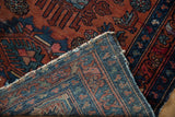 Hand-knotted reverse of the Lilihan rug runner, showcasing the tight blue-green foundation.
