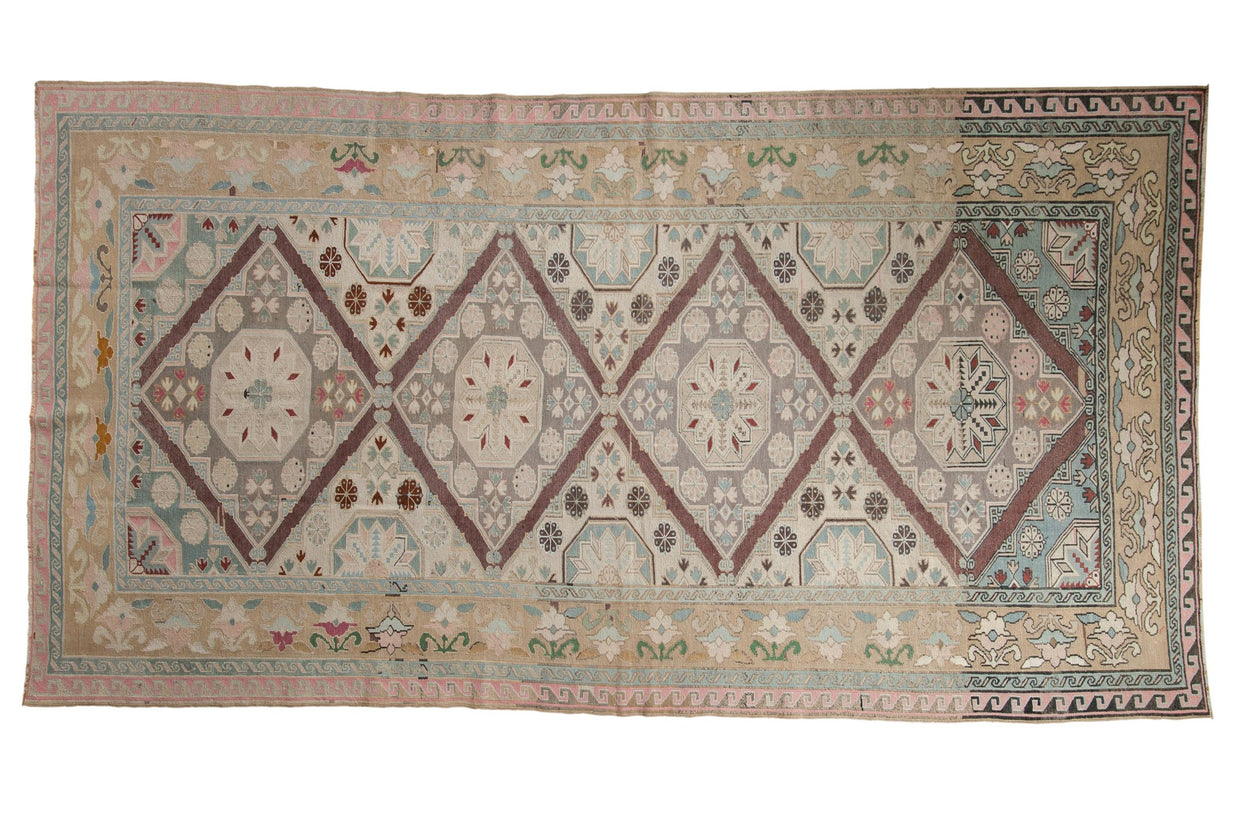 RESERVED 6.5x11.5 Vintage Distressed Turkish Soumac Design Carpet // ONH Item 9675