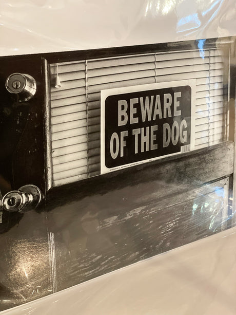 Beware of the Dog Black and White Photograph 10x15 // ONH Item 9708