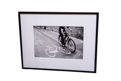 The Stylish Cyclist Framed Black and White Photograph // ONH Item 9721