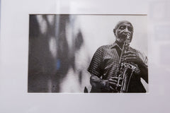 The Sax Man Framed Black and White Photograph // ONH Item 9722 Image 3