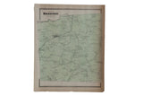 Antique late 19th century Bedford Katonah NY map, hand-colored with scarce green.